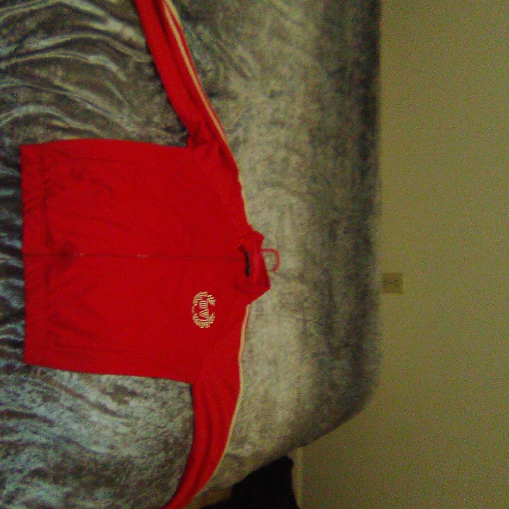 A new red zip up jacket